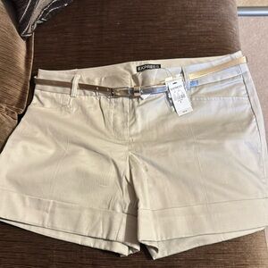 Express Editor khaki shorts with belt size 8